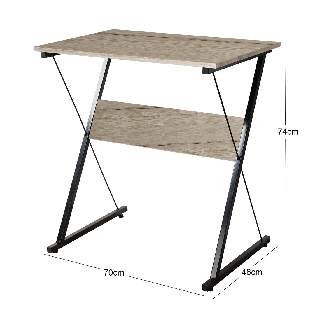 DETROIT skrivebord i metal og sort træ