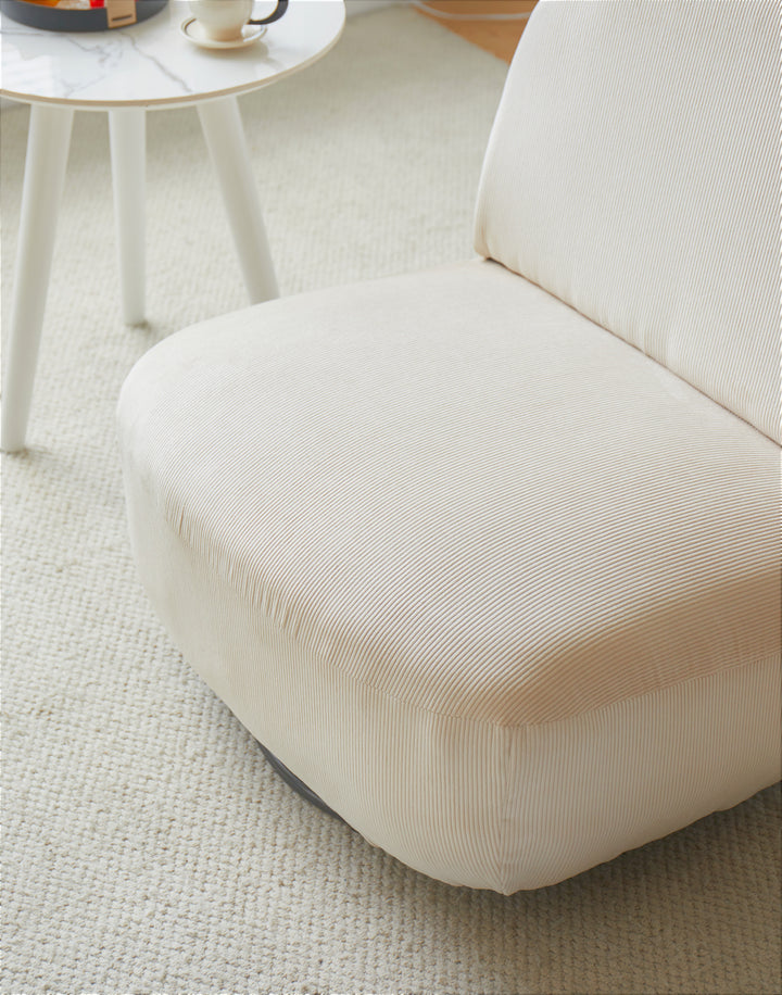 KAMPALA Beige fløjlsbøjle drejestol