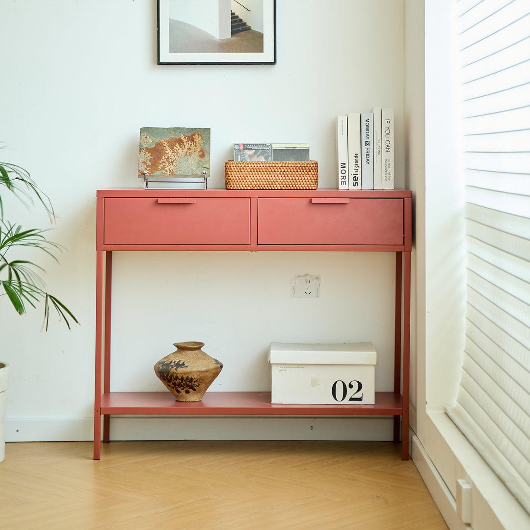 KUHMO konsolbord med 2 skuffer – Terracotta