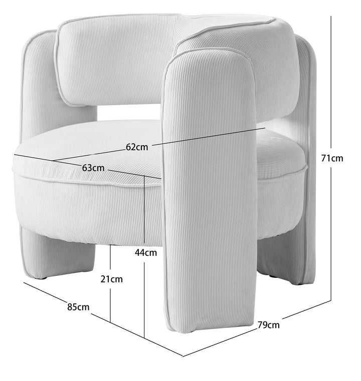 BANGUI Beige fløjlsstol