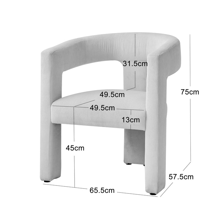 ARUSHA White Bouclé Lounge Chair