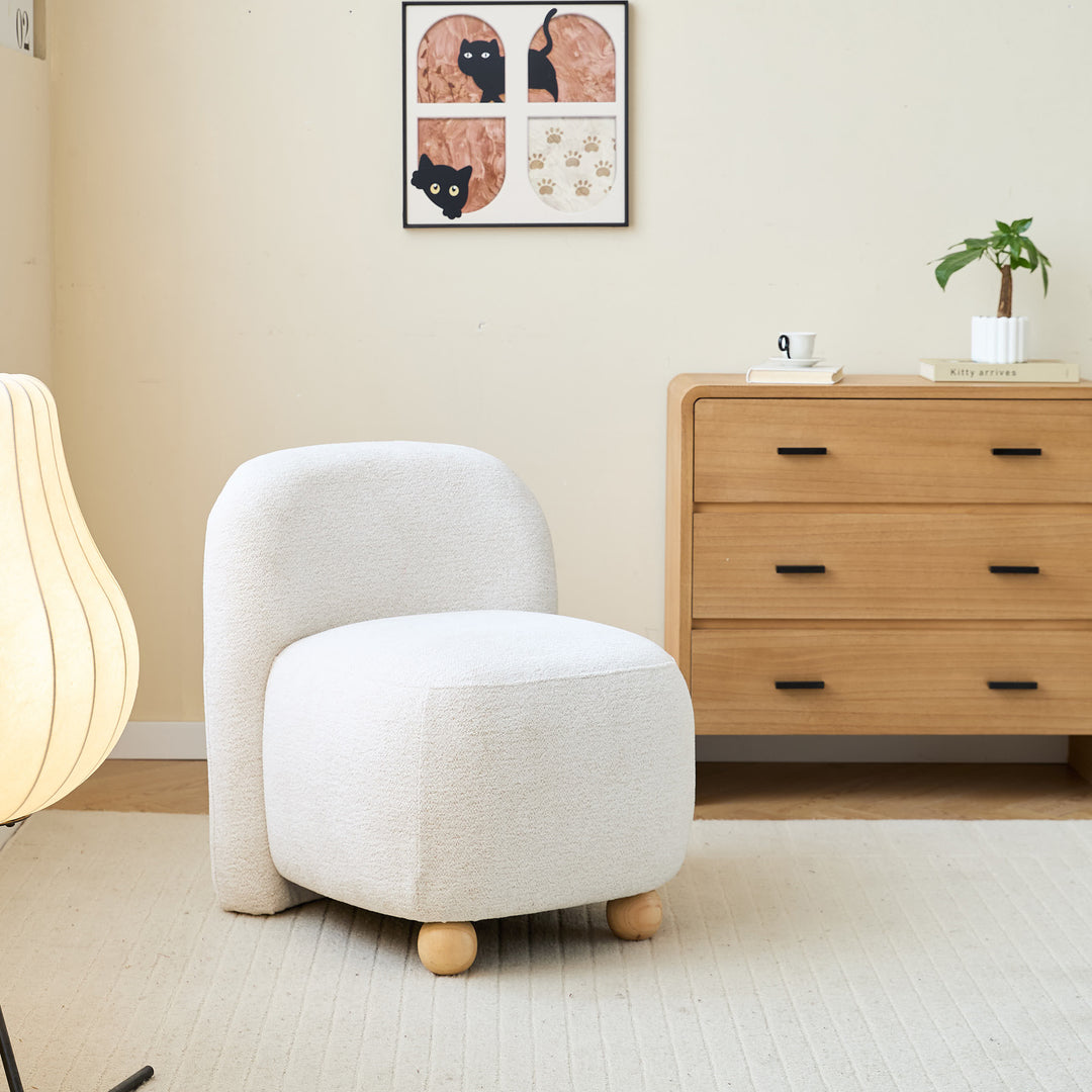 KOKKOLA Loungestol i massivt træ og beige stof