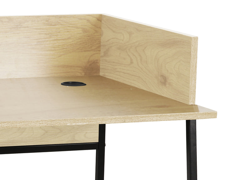 BENTON industrielt cremefarvet skrivebord med 2 skuffer