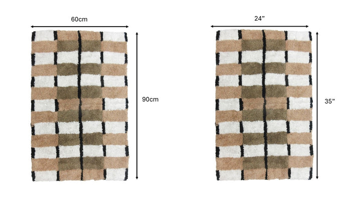 VAXJO håndvævet tæppe i økologisk bomuld – Flerfarvet 90 x 60 cm