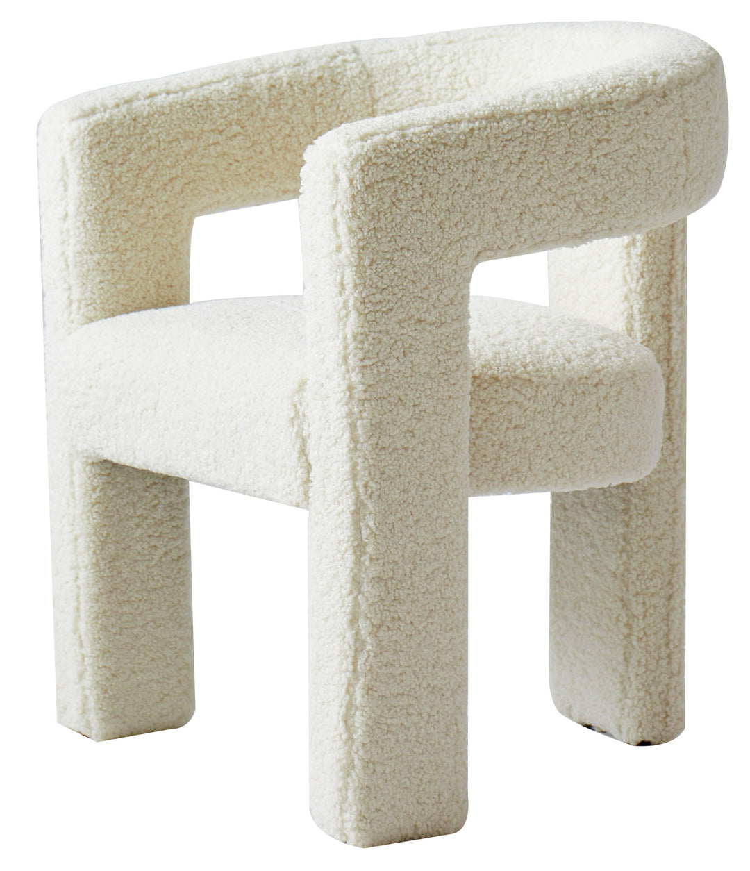 ARUSHA White Bouclé Lounge Chair