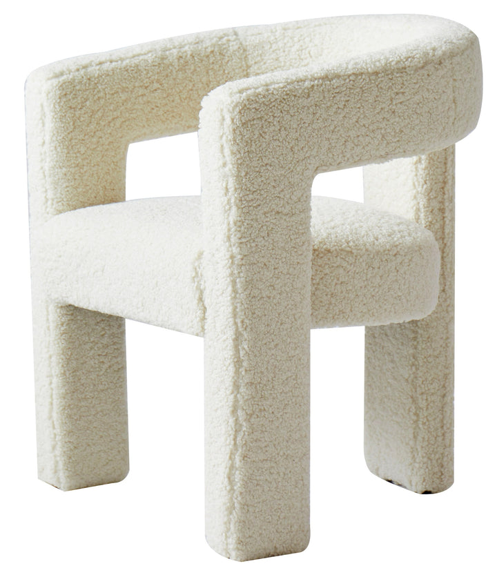 ARUSHA White Bouclé Lounge Chair