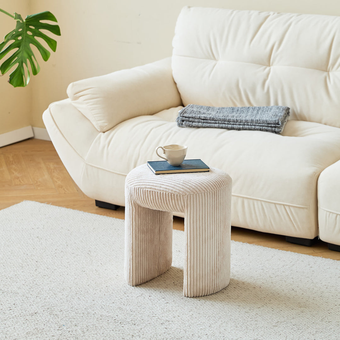 NAGA Beige Velour Puf til Stuen