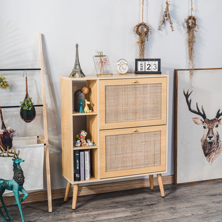 TOKAI entrémøbel med skuffer – bøgetræ, rattan og skandinavisk design