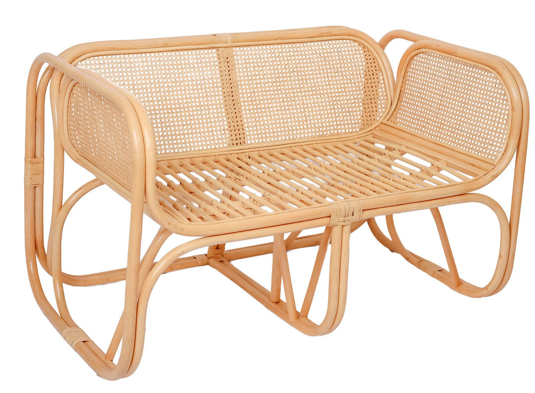 SOFAMOROTAI OROTAI 3-personers sofa i naturlig rattan og beige stof