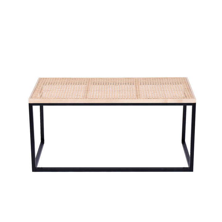 SAPPORO industriel rattanbordplade og sofabord i sort metal
