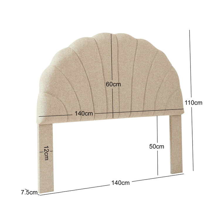 SUND Sengegavl i stof 140 cm beige