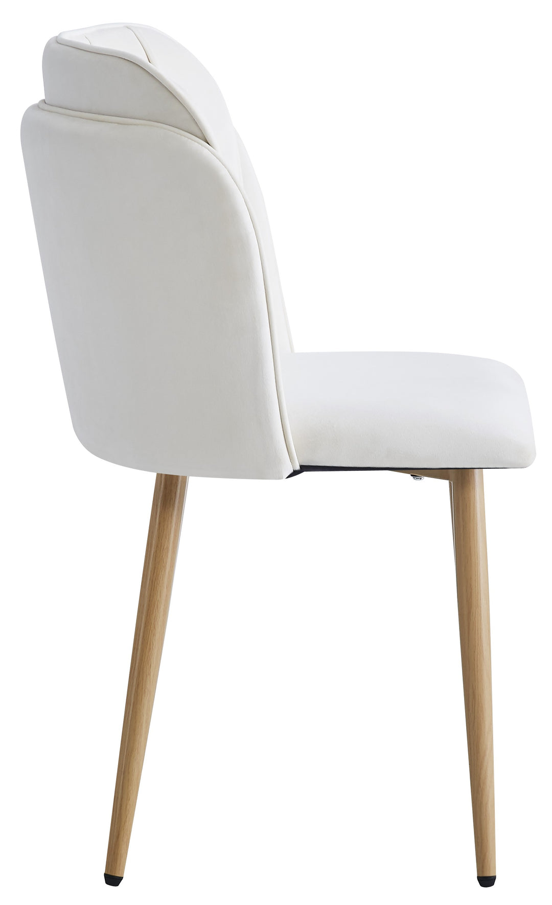 NORA Sæt med 2 spisebordsstole i metal og beige stof