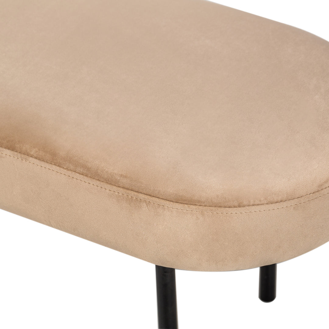 OSLO bænk i metal og beige fløjl
