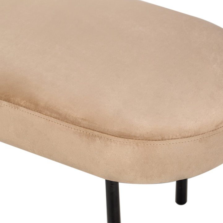 OSLO bænk i metal og beige fløjl