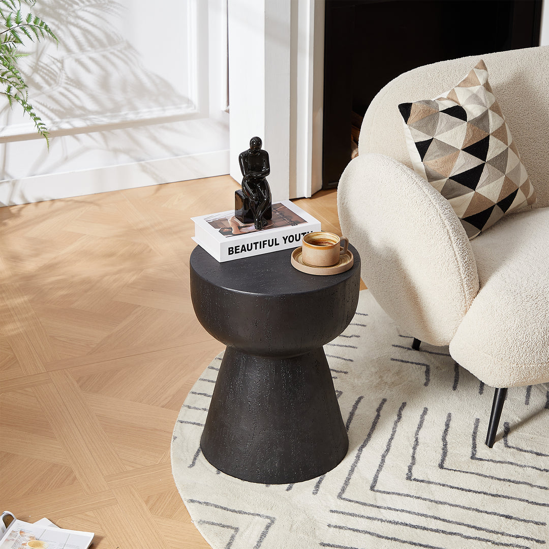 SORSELE Industrielt sidebord i sort metal