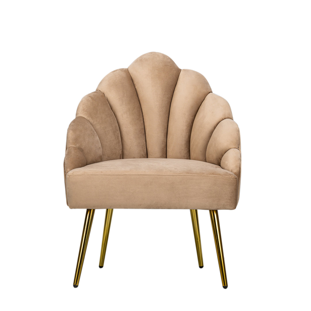 BOLGE Beige Lænestol i Velour og Metal