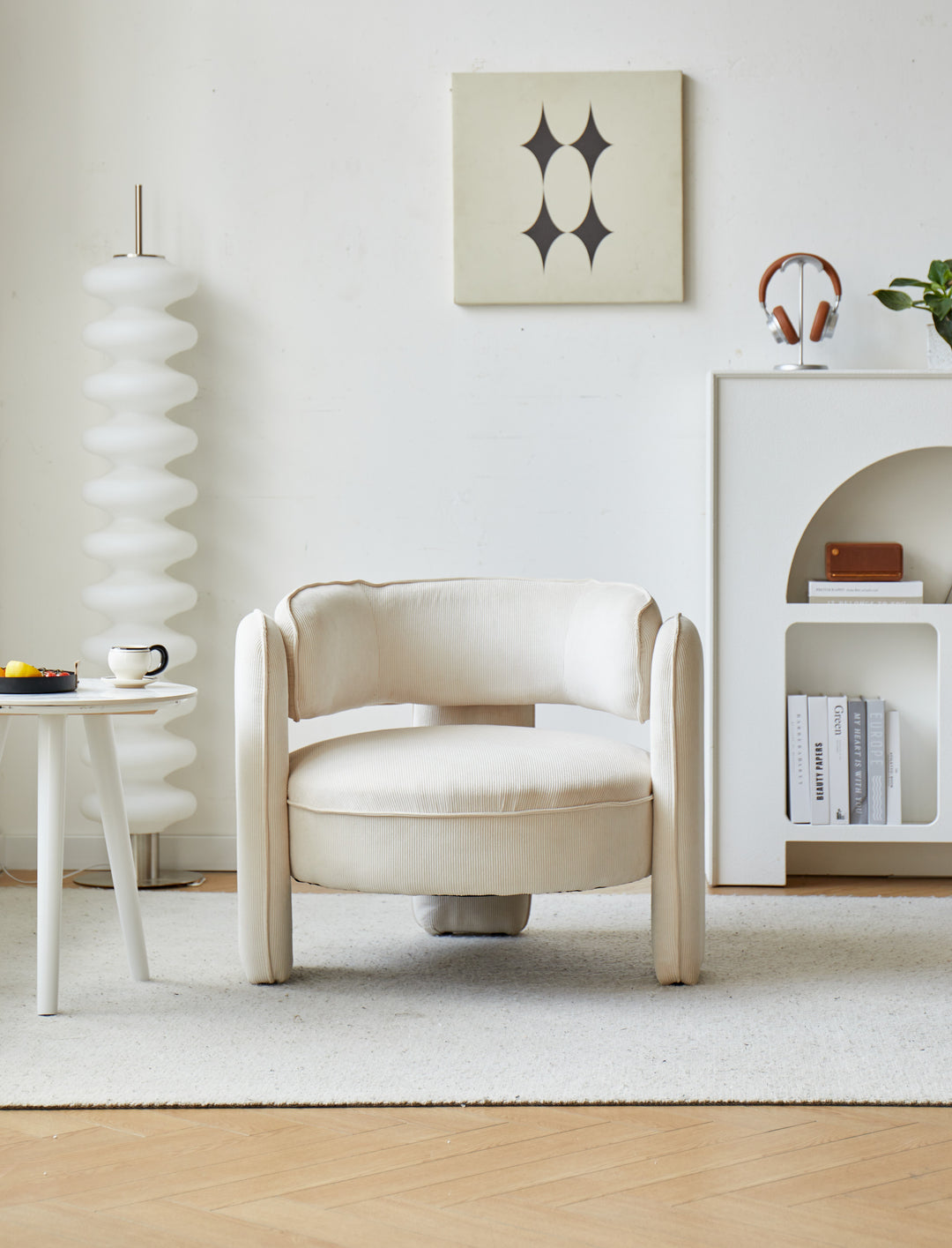 BANGUI Beige fløjlsstol