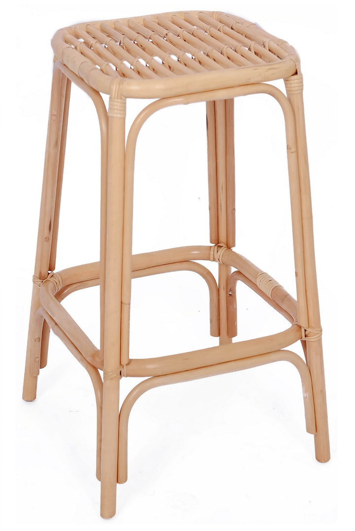 OBIRA Sæt med 2 barstole i beige, naturlig rattan