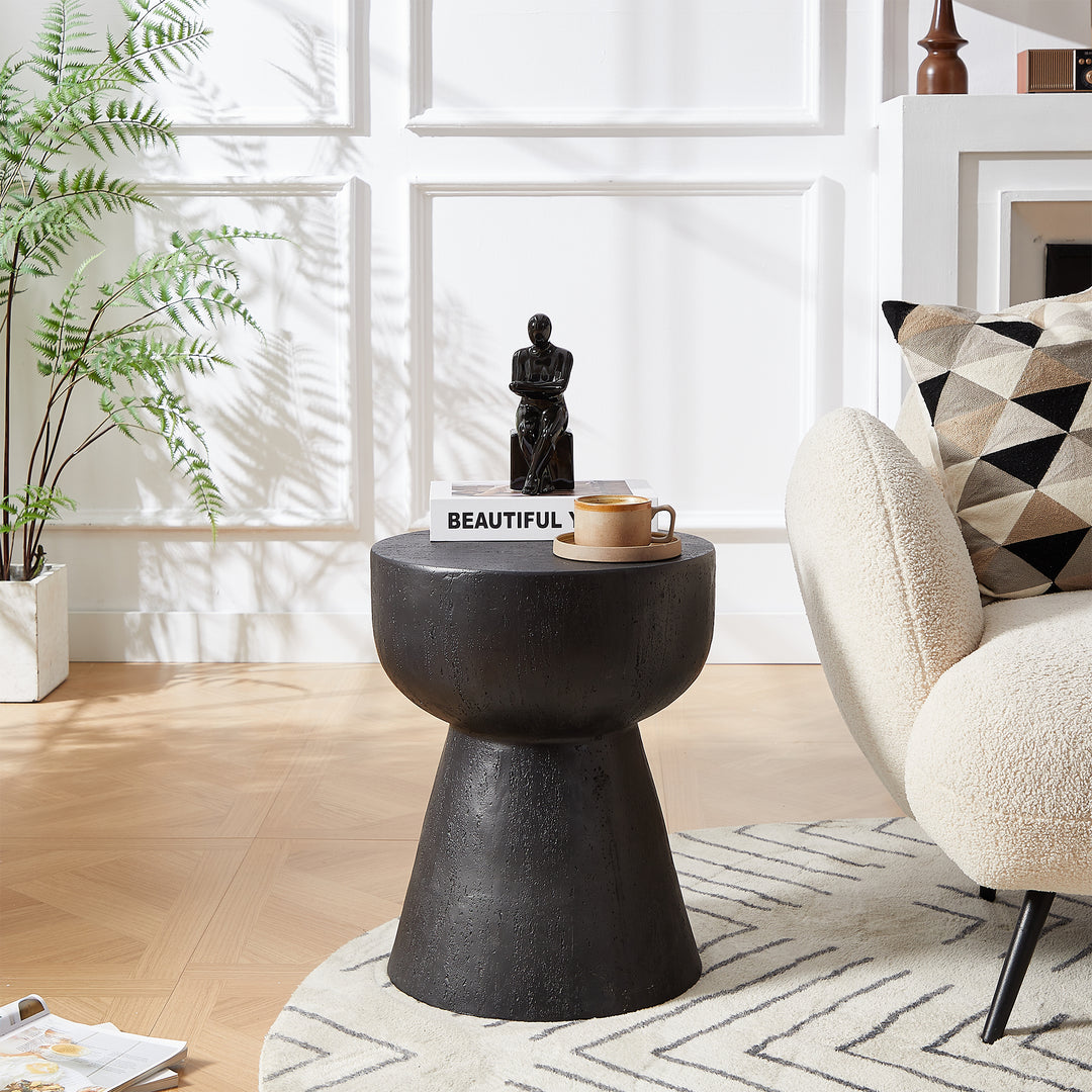 SORSELE Industrielt sidebord i sort metal
