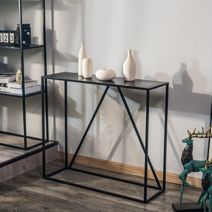 SOLNA Industrielt Sort Metal Konsolbord