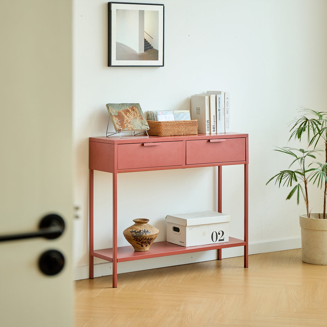 KUHMO konsolbord med 2 skuffer – Terracotta