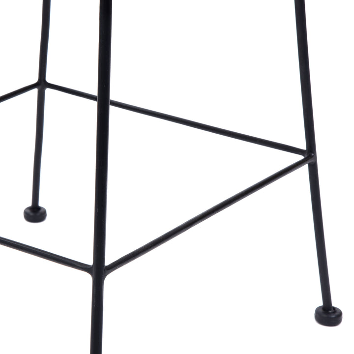 BORONG Sæt med 2 spisebordsstole i metal og naturlig rattan
