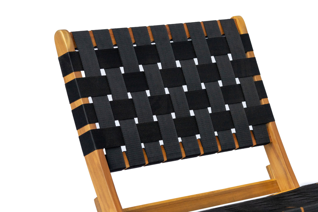 JANEIRO Loungestol i akacie og sort nylon