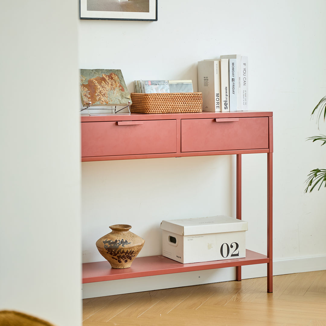 KUHMO konsolbord med 2 skuffer – Terracotta