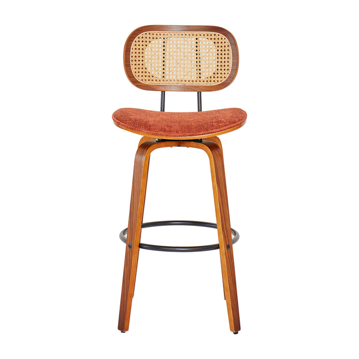 ALESUND Sæt med 2 barstole i asketræ og rattan terracotta