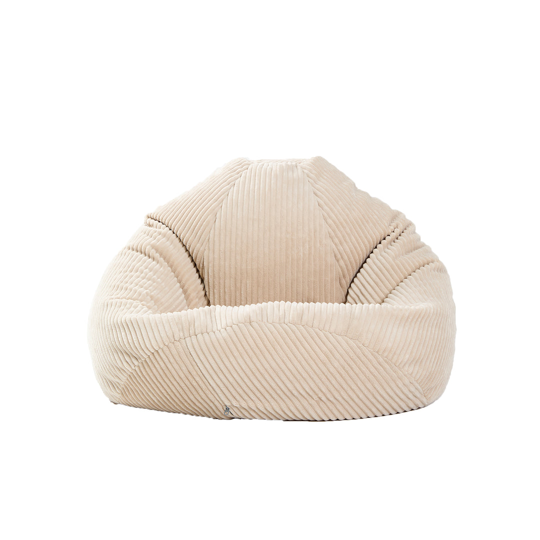 FLOBY Beige fløjlsbøjlepuf til stuen