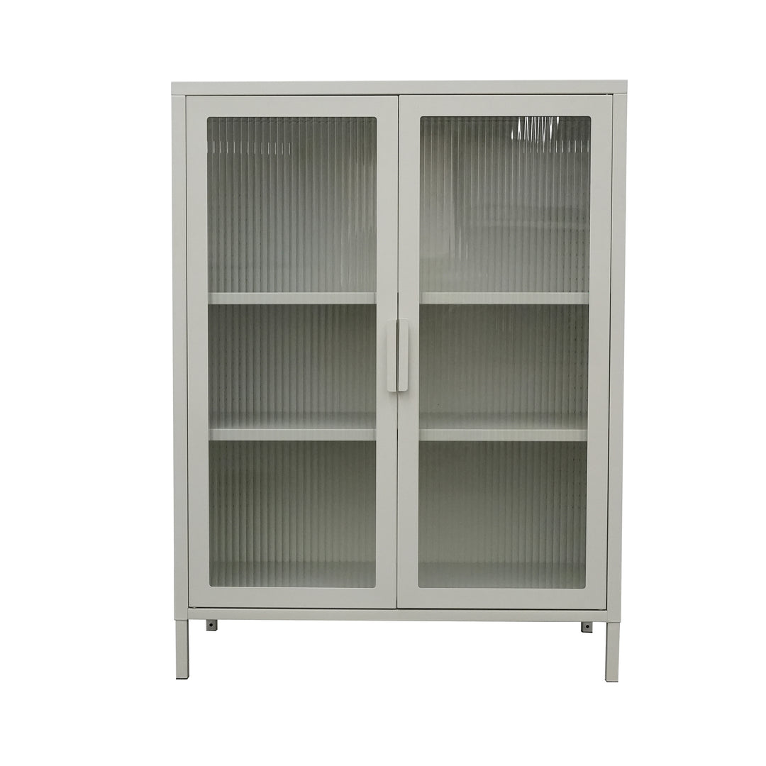 SKIEN skænk med 2 glaslåger – Beige