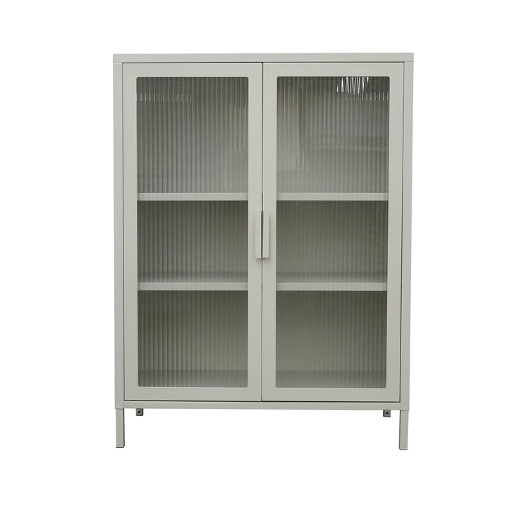 SKIEN skænk med 2 glaslåger – Beige