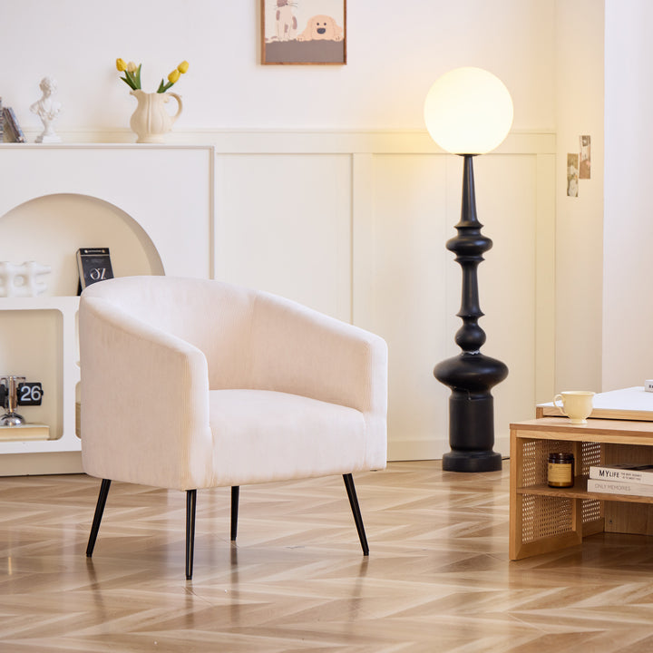 KIRUNA metal- og fløjlsbøjle beige loungestol