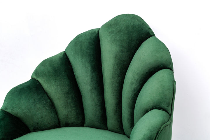 BOLGE Retro Metal og Grøn Velour Lounge Chair