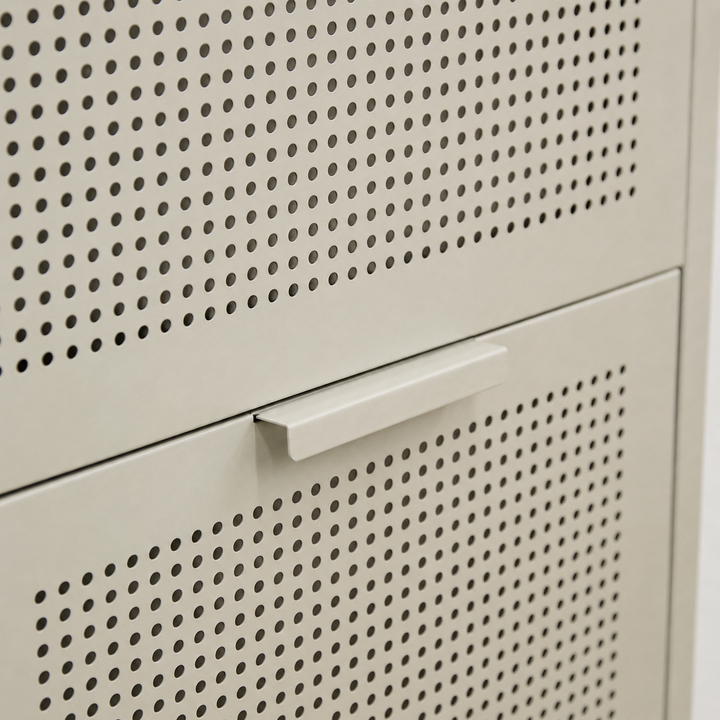 NURMES opbevaringsskab med 3 vippeskuffer – Beige