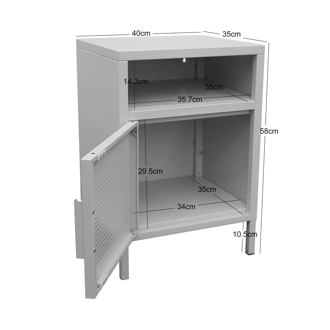 BODEN Natbord i metal med 1 dør, beige