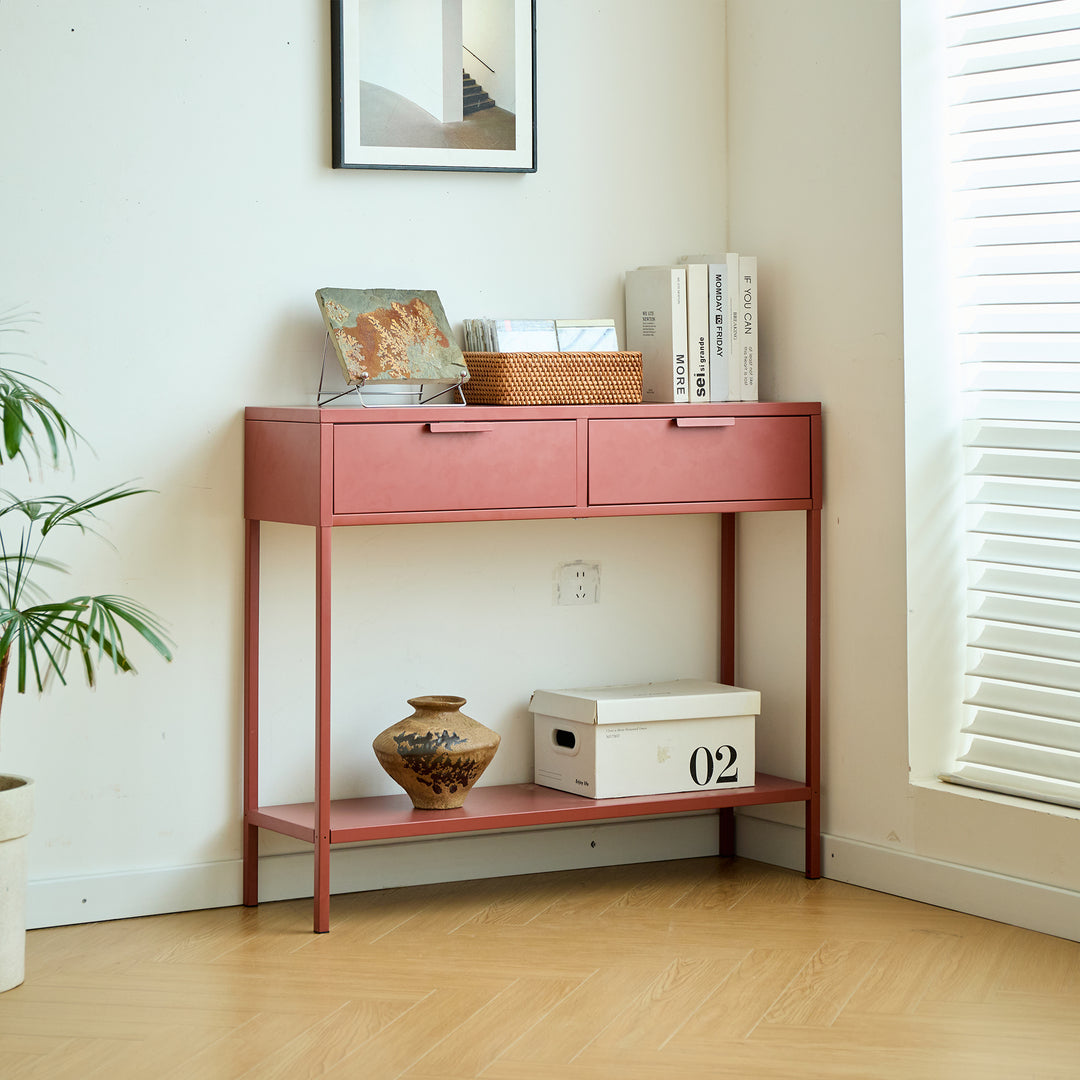 KUHMO konsolbord med 2 skuffer – Terracotta