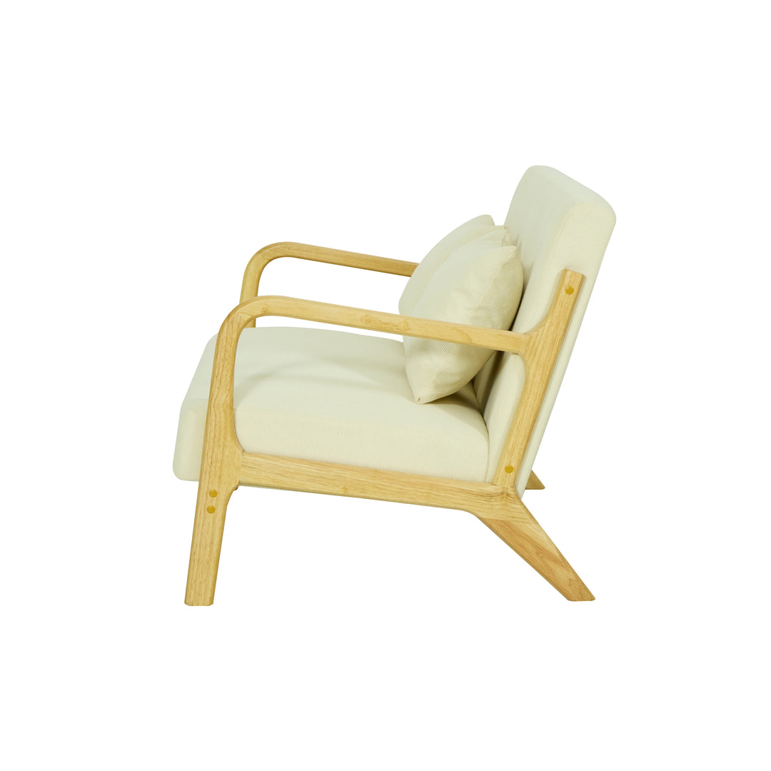 OHAMA2SEATERS 2-personers sofabænk i massivt træ og beige fløjl