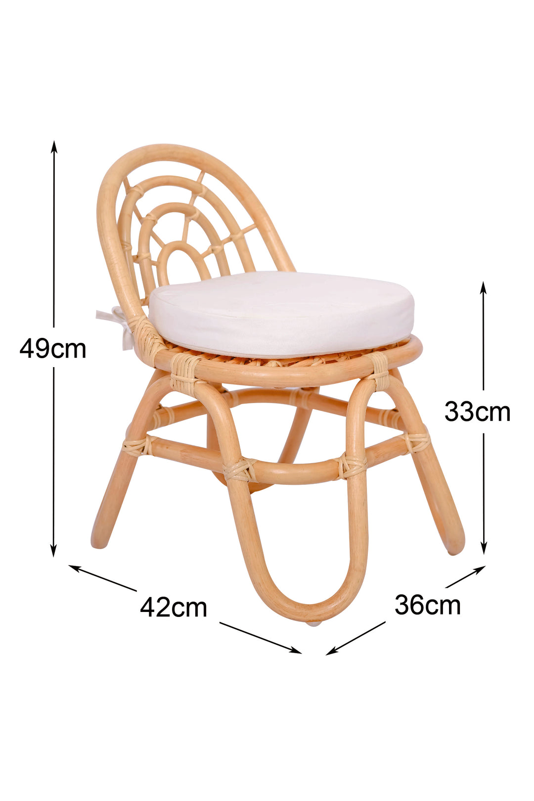 PULAU Rattan Baby Højstol Beige