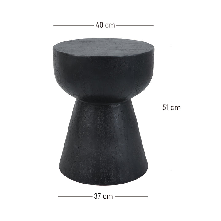 SORSELE Industrielt sidebord i sort metal