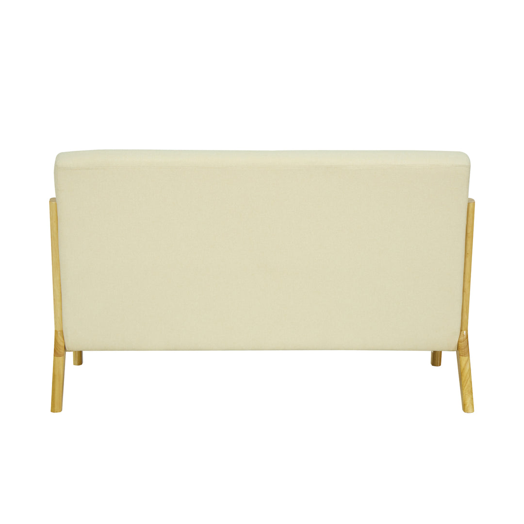 OHAMA2SEATERS 2-personers sofabænk i massivt træ og beige stof