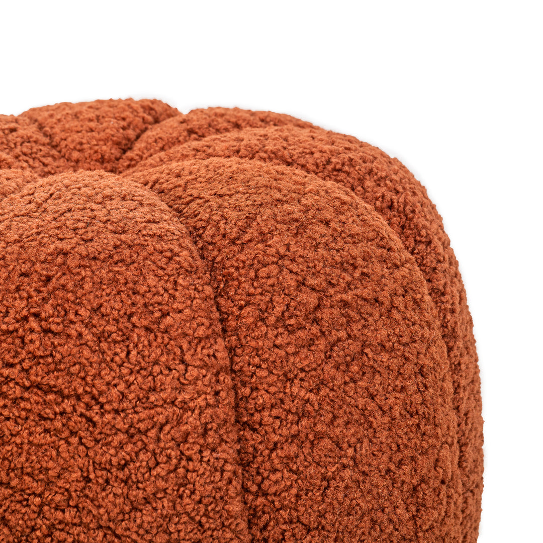FJORD Terracotta Bouclé med striber puf