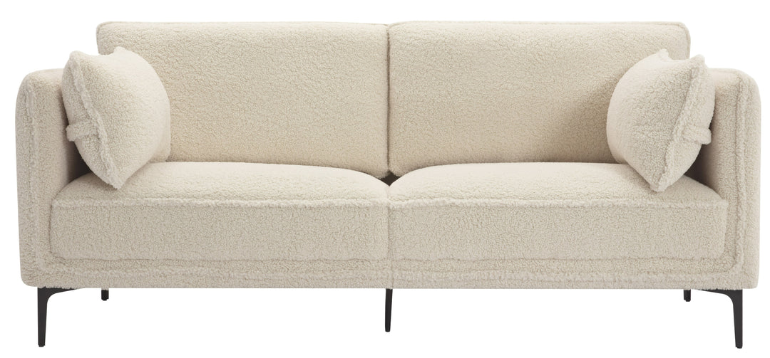 NUUK 3-personers metal- og hvid Bouclé-sofa