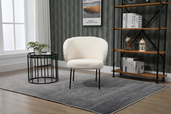 BERGEN Hvid Bouclé Lounge Chair