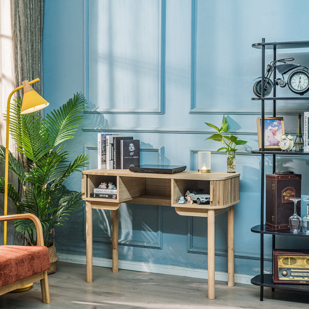 TOYAMA skrivebord i asketræ – moderne design med praktisk opbevaring