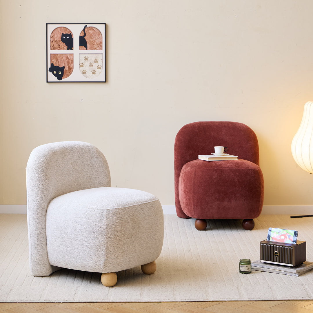 KOKKOLA Loungestol i massivt træ og beige stof