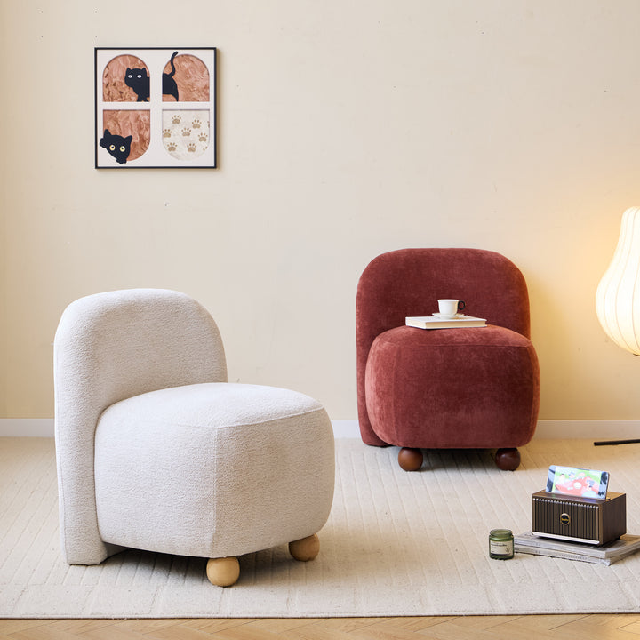 KOKKOLA Loungestol i massivt træ og beige stof