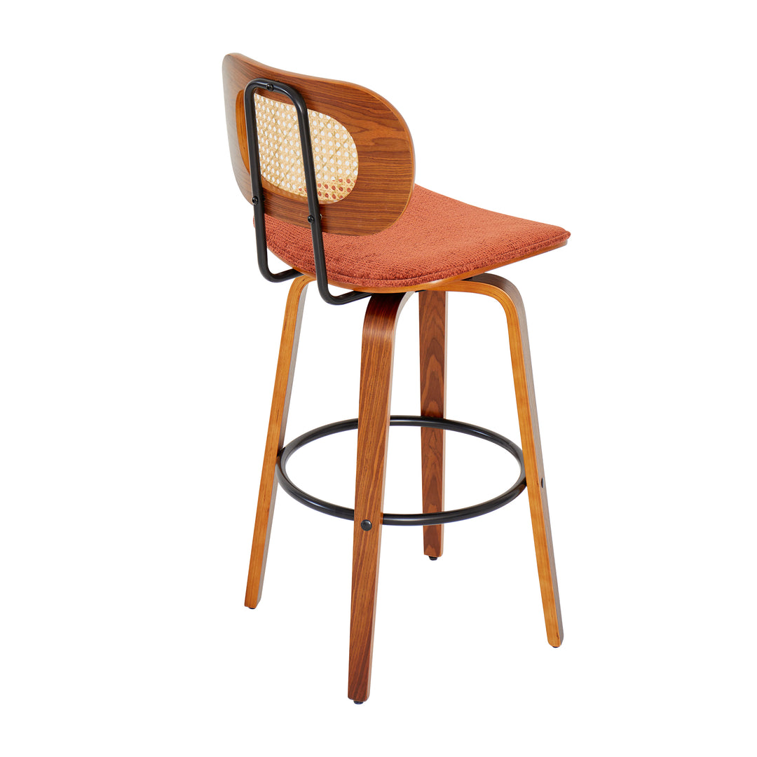 ALESUND Sæt med 2 barstole i asketræ og rattan terracotta