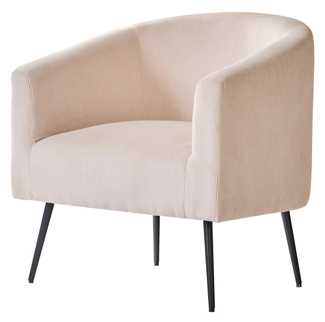 KIRUNA metal- og fløjlsbøjle beige loungestol