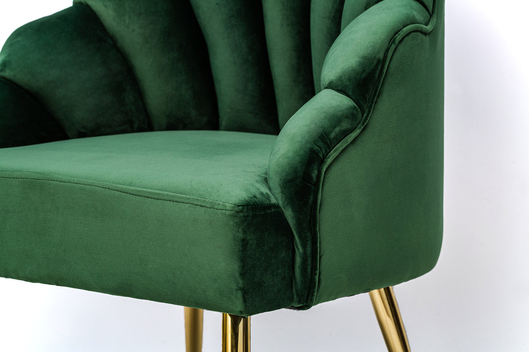 BOLGE Retro Metal og Grøn Velour Lounge Chair